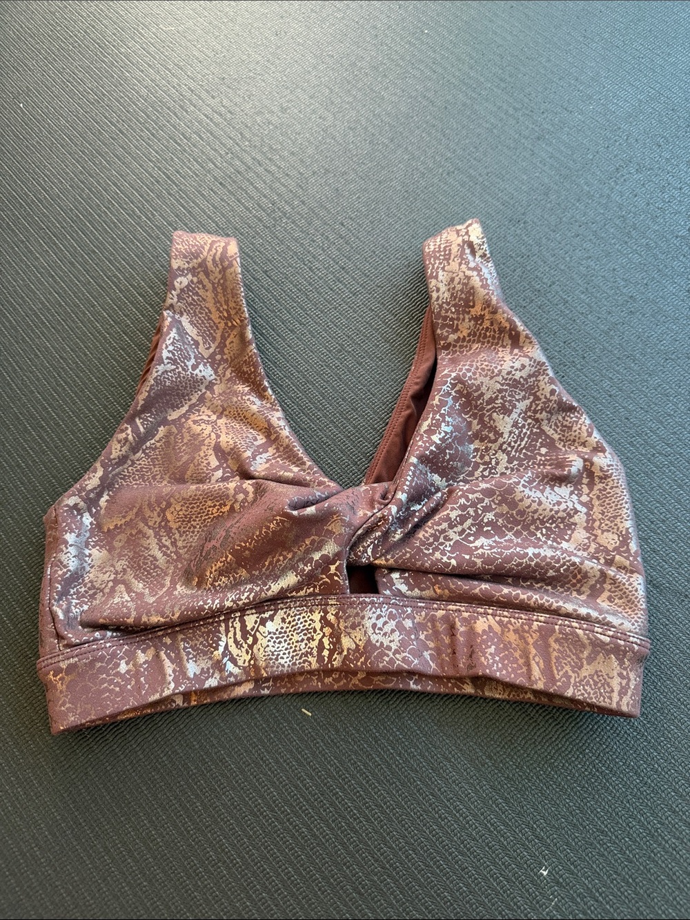Senita Athletics Brown Snake-Print Sports Bra